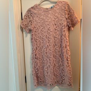 She + Sky Medium Pink Crochet Pattern Dress size S